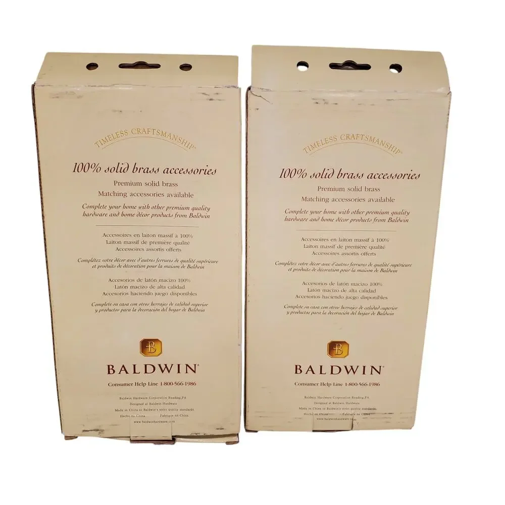 Baldwin Toilet Paper Roll Holder Solid Polished Brass NEW 2 Pack Laguna 3543-030
